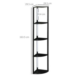 HOMCOM Corner Floor Lamp with Dimmable Warm White LED Light, for Living Room in Black - thumbnail 3