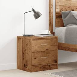 Berkfield Home Bedside Cabinet Old Wood 40x30x40 cm Engineered Wood in Brown - Size: 40 x 30 x 40 cm - thumbnail 3