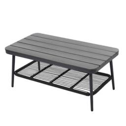 FENCHILIN 4 Seater Garden Set with Double Sofa 2 Armchairs, Wood Storage Table in Grey - thumbnail 9