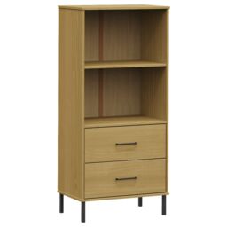 Berkfield Home Bookcase with 2 Drawers Brown 60x35x128.5 cm Solid Wood OSLO - thumbnail 2