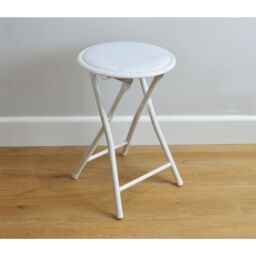 Harbour Housewares Padded Folding Stool in White - thumbnail 6