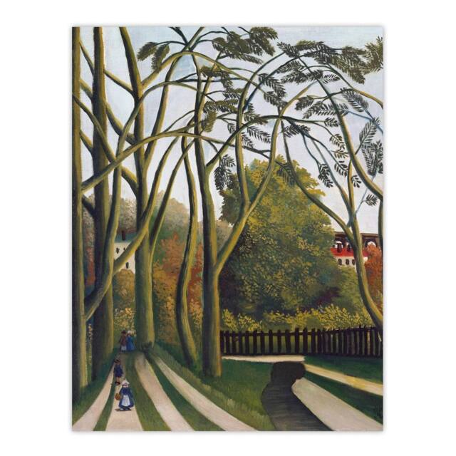 "Artery8 The Banks of the Bievre Rousseau Vintage Wall Art Print Poster in Green - Size: W12"" x H16""" - image 1