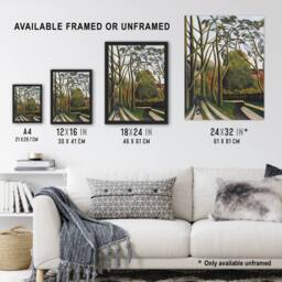"Artery8 The Banks of the Bievre Rousseau Vintage Wall Art Print Poster in Green - Size: W12"" x H16""" - thumbnail 3
