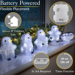 Christow Penguin Christmas Lights Indoor Outdoor Xmas Decorations LED Battery Powered x 5 - thumbnail 6