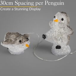 Christow Penguin Christmas Lights Indoor Outdoor Xmas Decorations LED Battery Powered x 5 - thumbnail 5