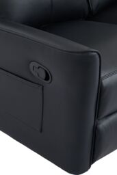 More4Homes Madrid 2 Seater Manual Air Leather Recliner Sofa in Black - thumbnail 5