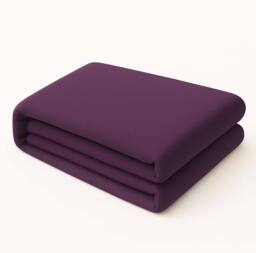 Homes-Linen Plain Dyed Flat Sheet Polycotton Blend Easy Care Bed Linen in Plum - Size: Single - thumbnail 1