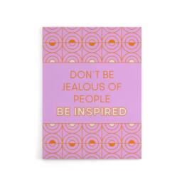 "Artery8 Don't Be Jealous Be Inspired Pink Art Deco Design Canvas Art Print - Size: W12"" x H16""" - thumbnail 1