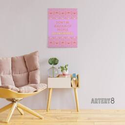 "Artery8 Don't Be Jealous Be Inspired Pink Art Deco Design Canvas Art Print - Size: W12"" x H16""" - thumbnail 3