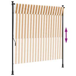 Berkfield Home Outdoor Roller Blind Orange & White 200x270 cm Fabric&Steel - thumbnail 6