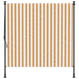 Berkfield Home Outdoor Roller Blind Orange & White 200x270 cm Fabric&Steel - thumbnail 3