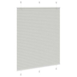 Berkfield Home Pleated Blind Light Grey 105x150 cm Fabric Width 104.4 cm Polyester - thumbnail 1