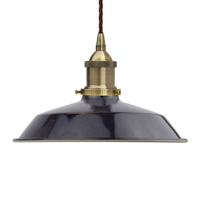 SE Home Navy Blue Small Trinity Metal Pendant Light - Antique Brass - image 1