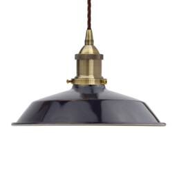 SE Home Navy Blue Small Trinity Metal Pendant Light - Antique Brass