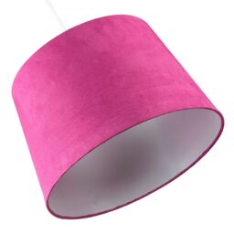 Happy Homewares Sleek Velvet Fabric 12 Inch Drum Lamp Shade with Cotton Inner in Pink - Size: 12 inches - thumbnail 4