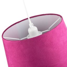 Happy Homewares Sleek Velvet Fabric 12 Inch Drum Lamp Shade with Cotton Inner in Pink - Size: 12 inches - thumbnail 5