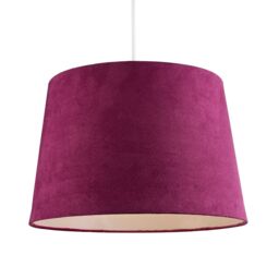 Happy Homewares Sleek Velvet Fabric 12 Inch Drum Lamp Shade with Cotton Inner in Pink - Size: 12 inches - thumbnail 2