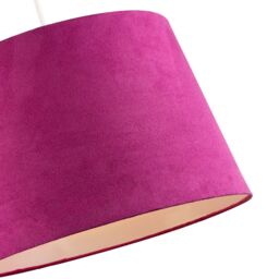 Happy Homewares Sleek Velvet Fabric 12 Inch Drum Lamp Shade with Cotton Inner in Pink - Size: 12 inches - thumbnail 3