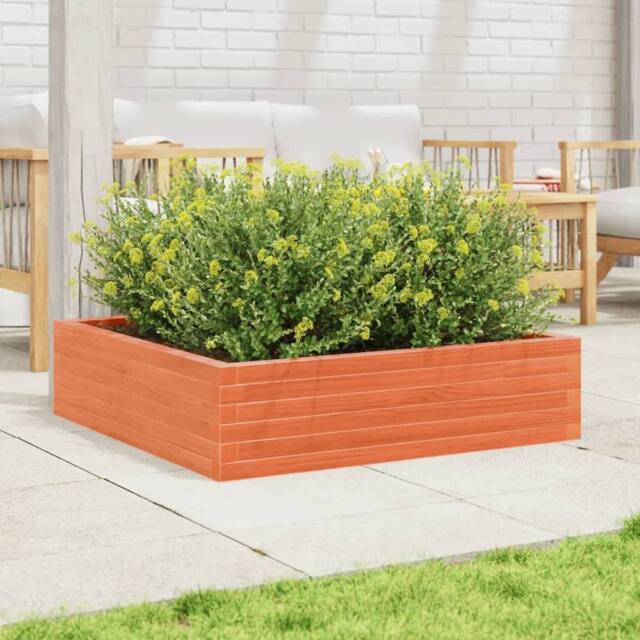 Berkfield Home Decorative Garden Planter Wax Brown 90x90x23 cm Solid Wood Pine - Size: 90 x 90 x 23 cm - image 1