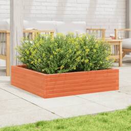 Berkfield Home Decorative Garden Planter Wax Brown 90x90x23 cm Solid Wood Pine - Size: 90 x 90 x 23 cm - thumbnail 1
