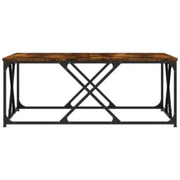 Berkfield Home Coffee Table Smoked Oak 100x100x40 cm Engineered Wood in Brown - Size: 100 x 100 x 40 cm - thumbnail 4