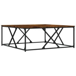 Berkfield Home Coffee Table Smoked Oak 100x100x40 cm Engineered Wood in Brown - Size: 100 x 100 x 40 cm - thumbnail 2