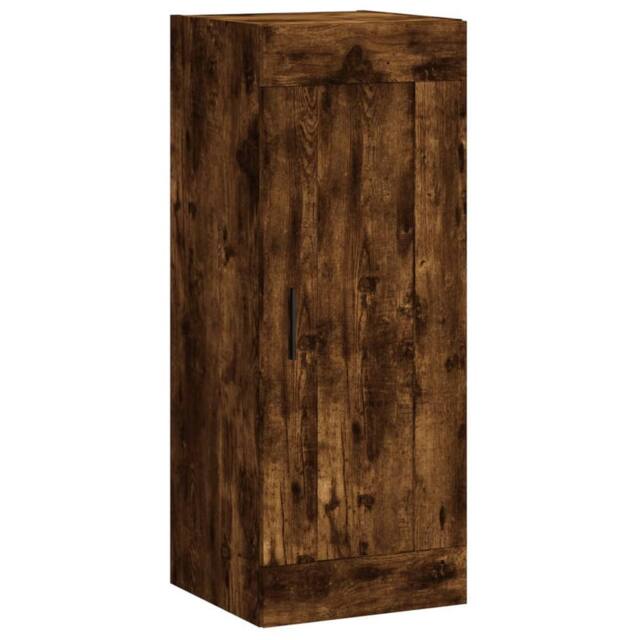 Berkfield Home Wall Mounted Cabinet Smoked Oak 34.5x34x90 cm Engineered Wood in Brown - image 1