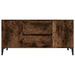 Berkfield Home TV Cabinet Smoked Oak 102x44.5x50 cm Engineered Wood in Brown - thumbnail 6
