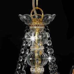 Berkfield Home Beautiful Chandelier with Beads Golden 8 x E14 Bulbs in Gold - thumbnail 5