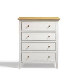 FurnitureboxUK Belle Oak Wood & Cream Chest of Drawers - thumbnail 3