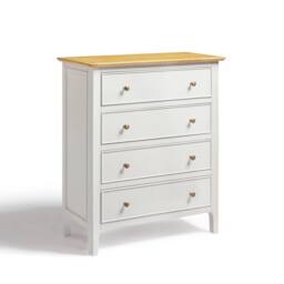 FurnitureboxUK Belle Oak Wood & Cream Chest of Drawers - thumbnail 2