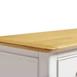 FurnitureboxUK Belle Oak Wood & Cream Chest of Drawers - thumbnail 5