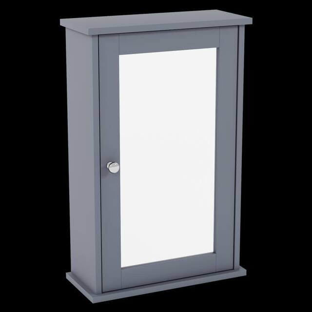 Home Discount Bath Vida Modern Mirrored Wall Cabinet 1 Door Bathroom Storage Unit in Grey - image 1
