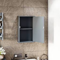 Home Discount Bath Vida Modern Mirrored Wall Cabinet 1 Door Bathroom Storage Unit in Grey - thumbnail 3