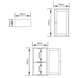 Home Discount Bath Vida Modern Mirrored Wall Cabinet 1 Door Bathroom Storage Unit in Grey - thumbnail 2