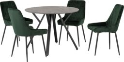 Seconique Athens Round Dining Set with Avery Chairs in Green - thumbnail 7