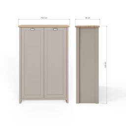 GFW Lancaster 2 Door Shoe Cabinet in Grey - thumbnail 8