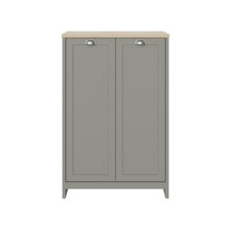 GFW Lancaster 2 Door Shoe Cabinet in Grey - thumbnail 4
