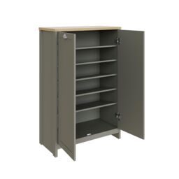 GFW Lancaster 2 Door Shoe Cabinet in Grey - thumbnail 3