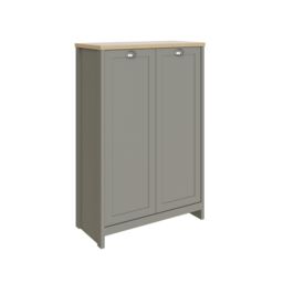 GFW Lancaster 2 Door Shoe Cabinet in Grey - thumbnail 2
