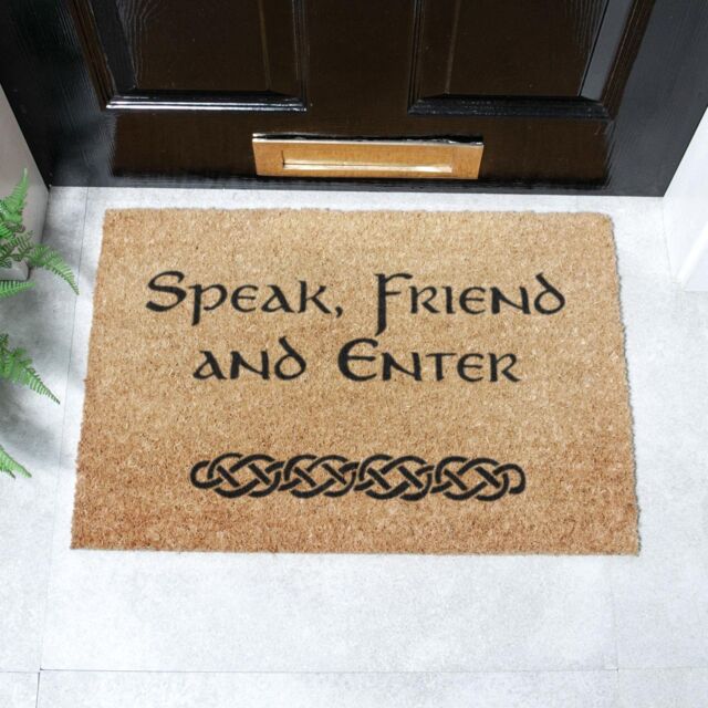 Artsy Mats Speak Friend & Enter Doormat (60 x 40cm) in Brown - Size: 40 cm x 60 cm - image 1