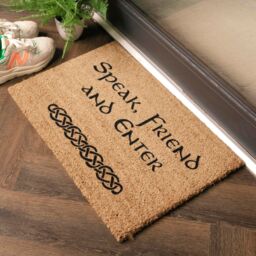 Artsy Mats Speak Friend & Enter Doormat (60 x 40cm) in Brown - Size: 40 cm x 60 cm - thumbnail 2