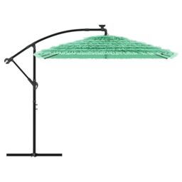 Berkfield Home Garden Parasol with Steel Pole Green 246x246x230 cm - Size: 246 x 246 x 230 cm - thumbnail 4