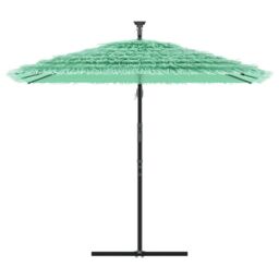 Berkfield Home Garden Parasol with Steel Pole Green 246x246x230 cm - Size: 246 x 246 x 230 cm - thumbnail 3