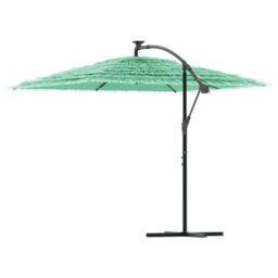 Berkfield Home Garden Parasol with Steel Pole Green 246x246x230 cm - Size: 246 x 246 x 230 cm - thumbnail 5