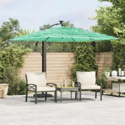 Berkfield Home Garden Parasol with Steel Pole Green 246x246x230 cm - Size: 246 x 246 x 230 cm - thumbnail 1