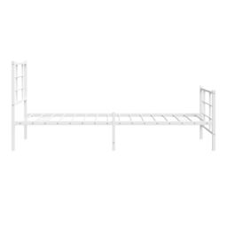 Berkfield Home Metal Bed Frame without Mattress with Footboard White 90x190cm - Size: 90x190 cm - thumbnail 6