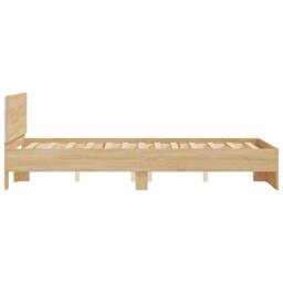 Berkfield Home Bed Frame with LED without Mattress Sonoma Oak 135x190 cm Double in Light Brown - thumbnail 8