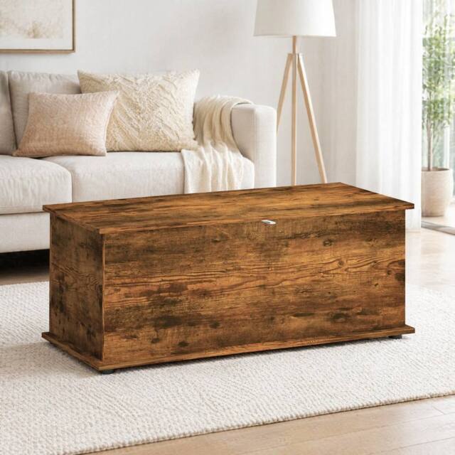 STILVORA Storage Bench 100 x 40 cm with Lift-Up Lid in Brown - image 1