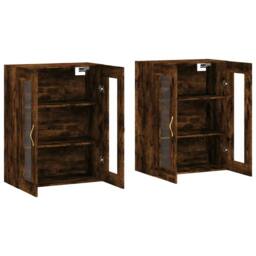 Berkfield Home Wall Mounted Cabinets 2 pcs Smoked Oak Engineered Wood in Brown - thumbnail 4
